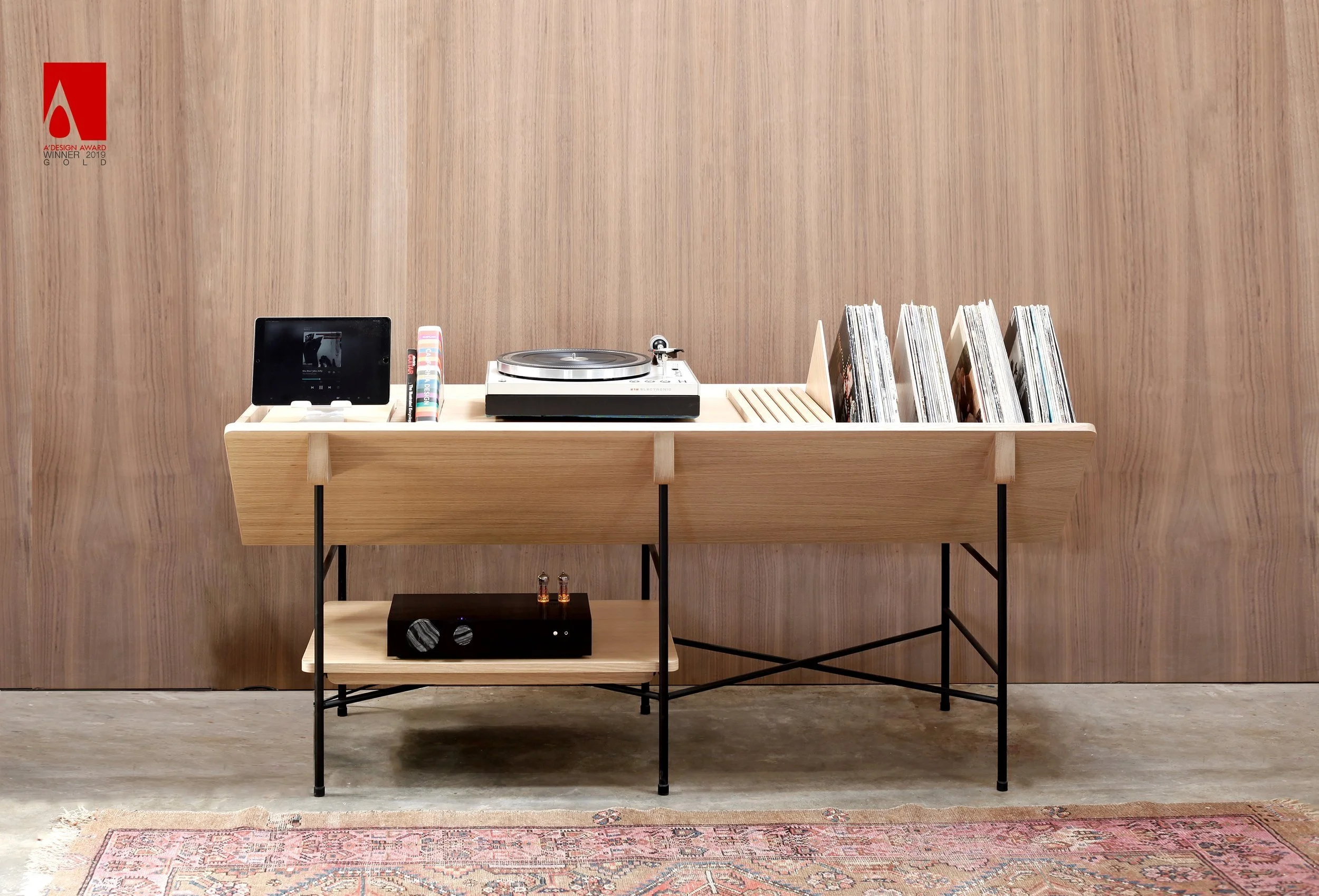 Open 45 Record Credenza: Modern Vinyl Storage and Display — Geology